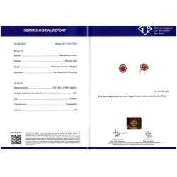 Antique 2.49ct Burma Ruby and Diamond Cluster Ring, Platinum, Italy