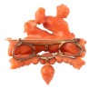 Early 19th Century Gold Coral Putti Brooch, Veuve Gueudet, Italy