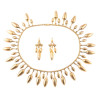 Etruscan Revival 18k Gold Necklace and Earrings Set, Italy Circa 1860