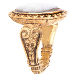 Renaissance Gold And Agate Cameo Ring Depicting Homer