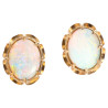 Antique Opal And 18kt Yellow Gold Earrings