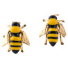 Vintage Enamel & Gold Bee Earrings