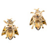 Vintage Enamel & Gold Bee Earrings