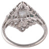 Art Deco Platinum Diamond and Emerald Ring, Circa 1920, Italy