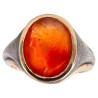 Blackened Silver & Gold Carnelian Ring depicting Julius Caesar 18th century
