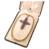 Late 19th Century French 18k Gold Amethyst Pearl Cross Pendant