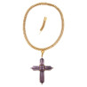 Late 19th Century French 18k Gold Amethyst Pearl Cross Pendant