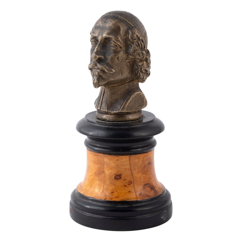 Antique Cardinal Richelieu Bronze Bust Sculpture