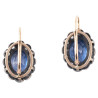 Italian late 19th century 7,4 ct Ceylon Sapphire and Diamonds earring