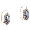 Italian late 19th century 7,4 ct Ceylon Sapphire and Diamonds earring