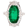 Art Deco 3.3ct Colombian Emerald And Diamond Ring Circa 1930