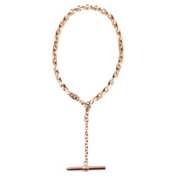 Large French 18kt Rose Gold Watch Chain Necklace