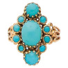 Art Nouveau Yellow Gold and Turquoise Ring