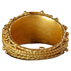 Ancient Roman Black Agate Cocidius Intaglio gold ring 3nd Century A.D.