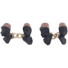 Blackamoor Lava and Gold Cufflinks