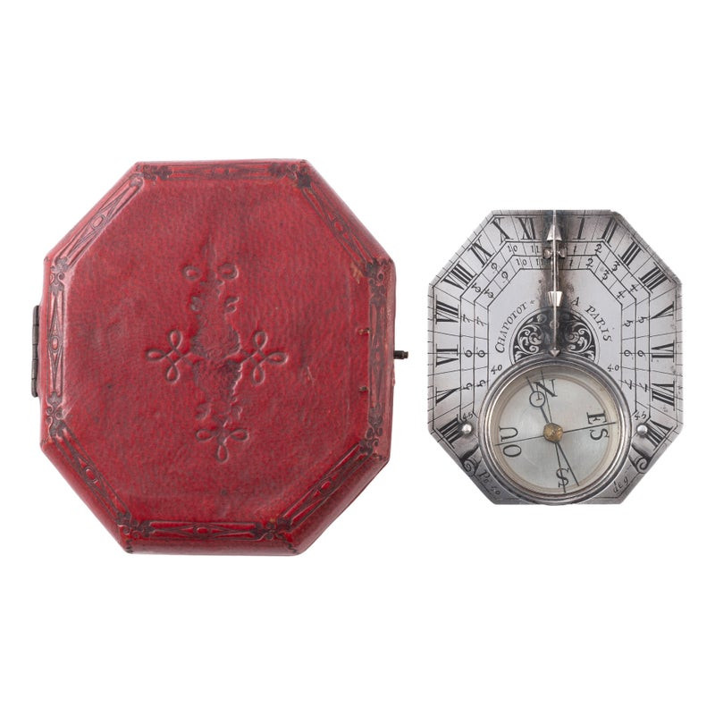 Early 18th Century Butterfield Style Silver Pocket Sundial By Chapotot
