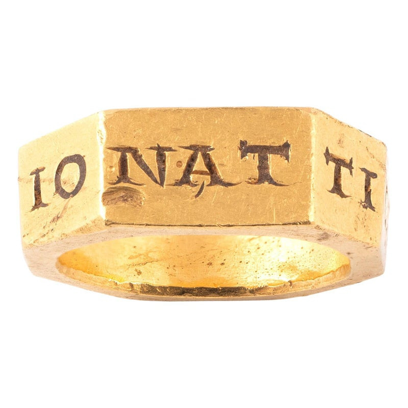 Roman Gold Octagonal Epigraphic Ring circa 3rd century A.D.