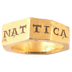 Roman Gold Octagonal Epigraphic Ring circa 3rd century A.D.