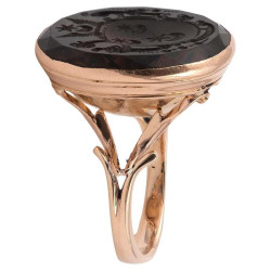 Late 18th Century Gold and Smokey Quartz Family Crest Ring