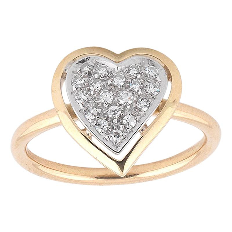 Gold Diamond Heart Diamond Ring