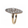 Marquise Old Cut Diamond Silver Gold Cluster Ring