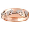 Diamond, Platinum and 18kt Rose Gold Charms Bangle Bracelet