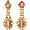Pair of Mid-19th Century Shell Cameo Earpendants French