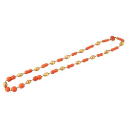 An 18K Gold And Corallium Rubrum Necklace