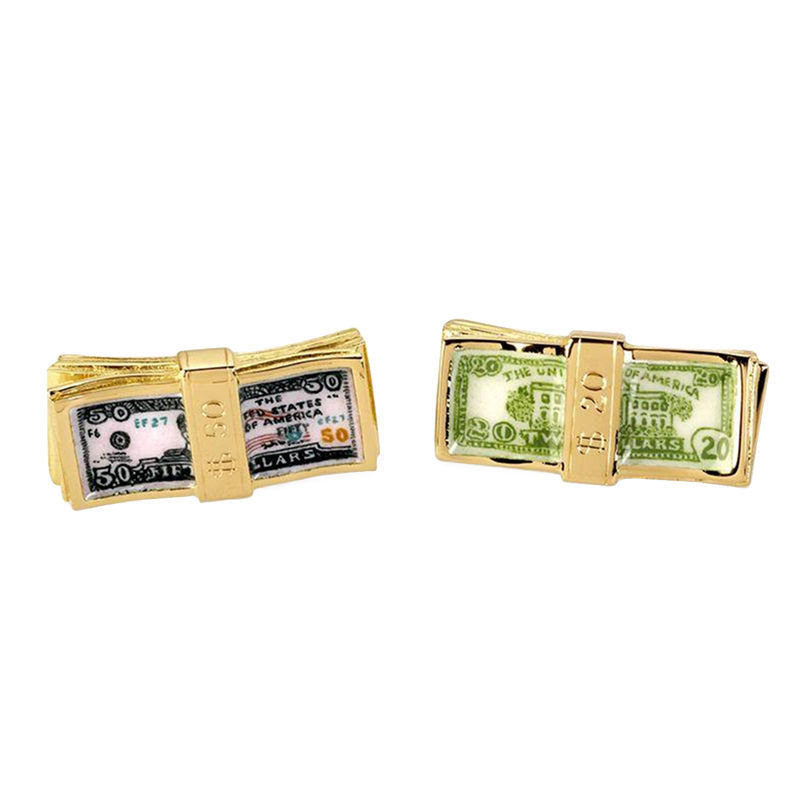 Deakin & Francis Gold Hand-Painted Dollar Bill Cufflinks