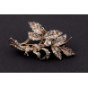 Antique Flower Silver and Gold Diamond Brooch
