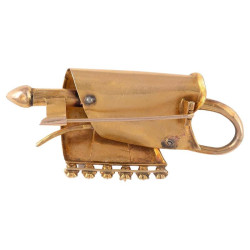 Late 19th Century Enamel, Half Pearl and Gold Brooch