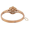 Old Cut Diamond Black Enamel and 18K Rose Gold Bangle, Circa 1880