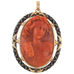 Coral Cameo Depicting...